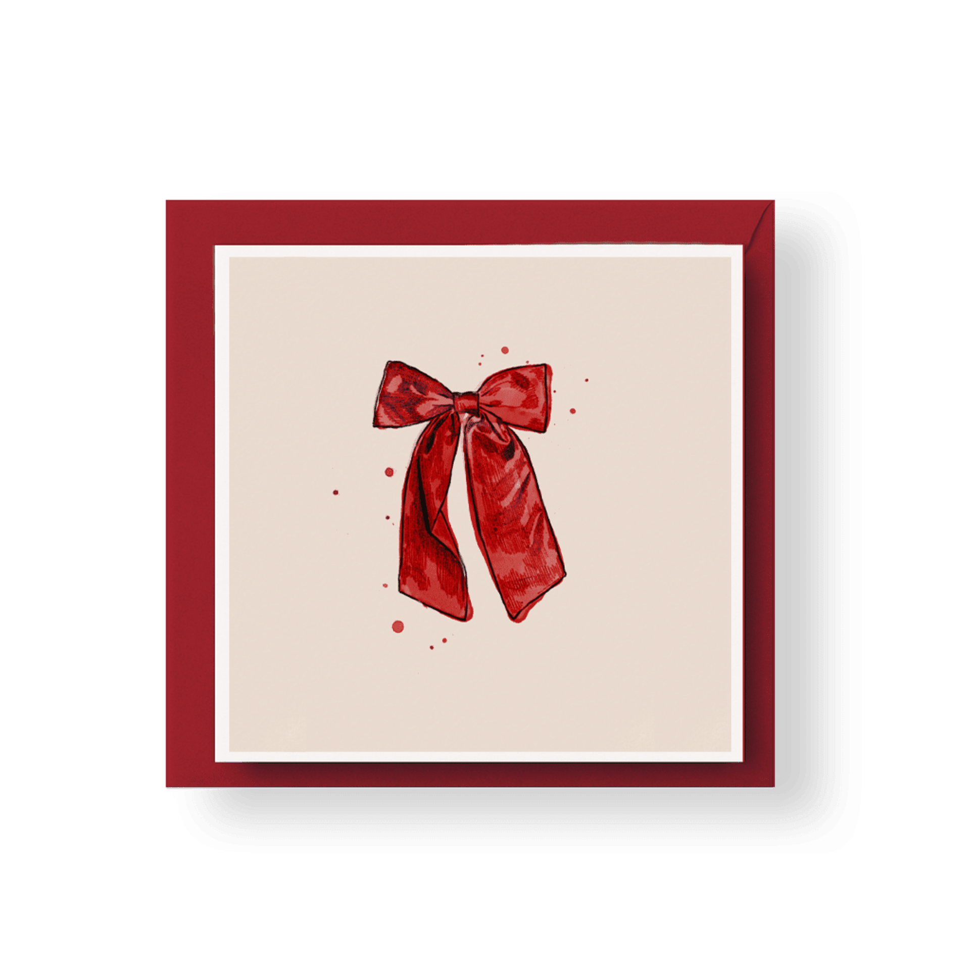 Tarjeta de Navidad - Lazo rojo - 1