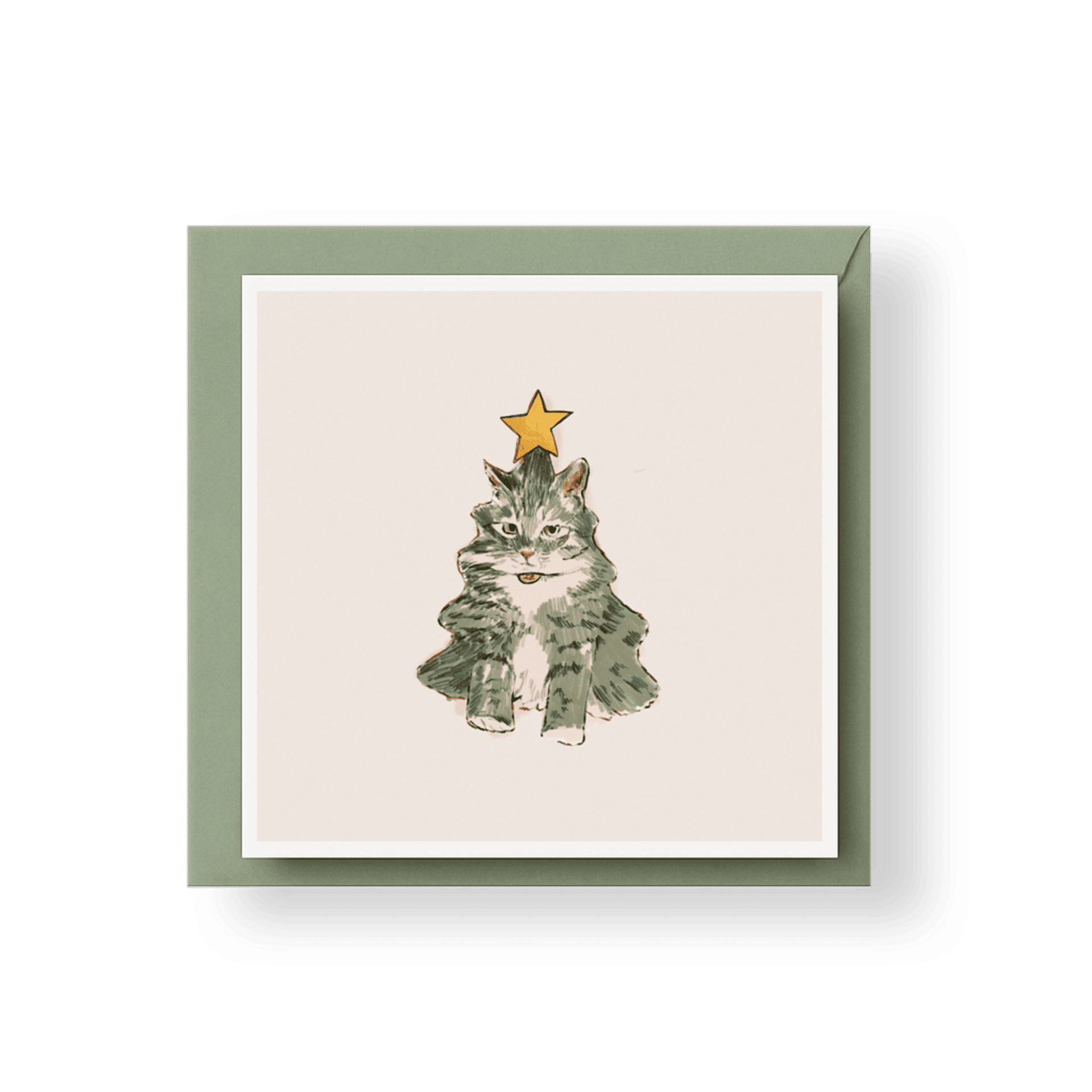Tarjeta de Navidad - Gato árbol - 1